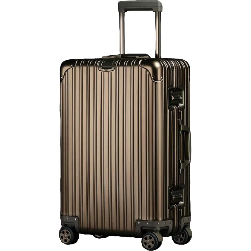 SPRITZ™ Bourdain Suitcase in gold aluminum hard-shell finish