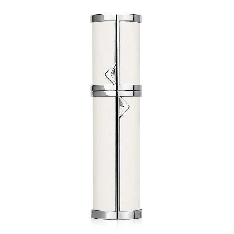 SPRITZ Hepburn 5ml refillable perfume atomizer in white and silver — travel size