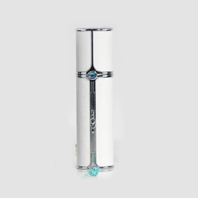 SPRITZ Olivier 10ml refillable perfume atomizer in White/Silver — travel size
