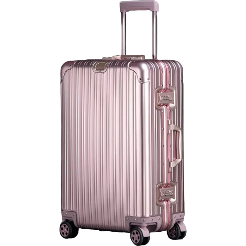 SPRITZ™ Bourdain Suitcase in pink aluminum hard-shell finish