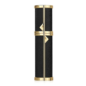 SPRITZ Hepburn 5ml refillable perfume atomizer in black and gold— travel size
