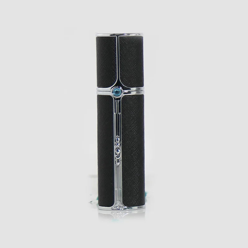 SPRITZ Olivier 10ml refillable perfume atomizer in Black/Silver — travel size